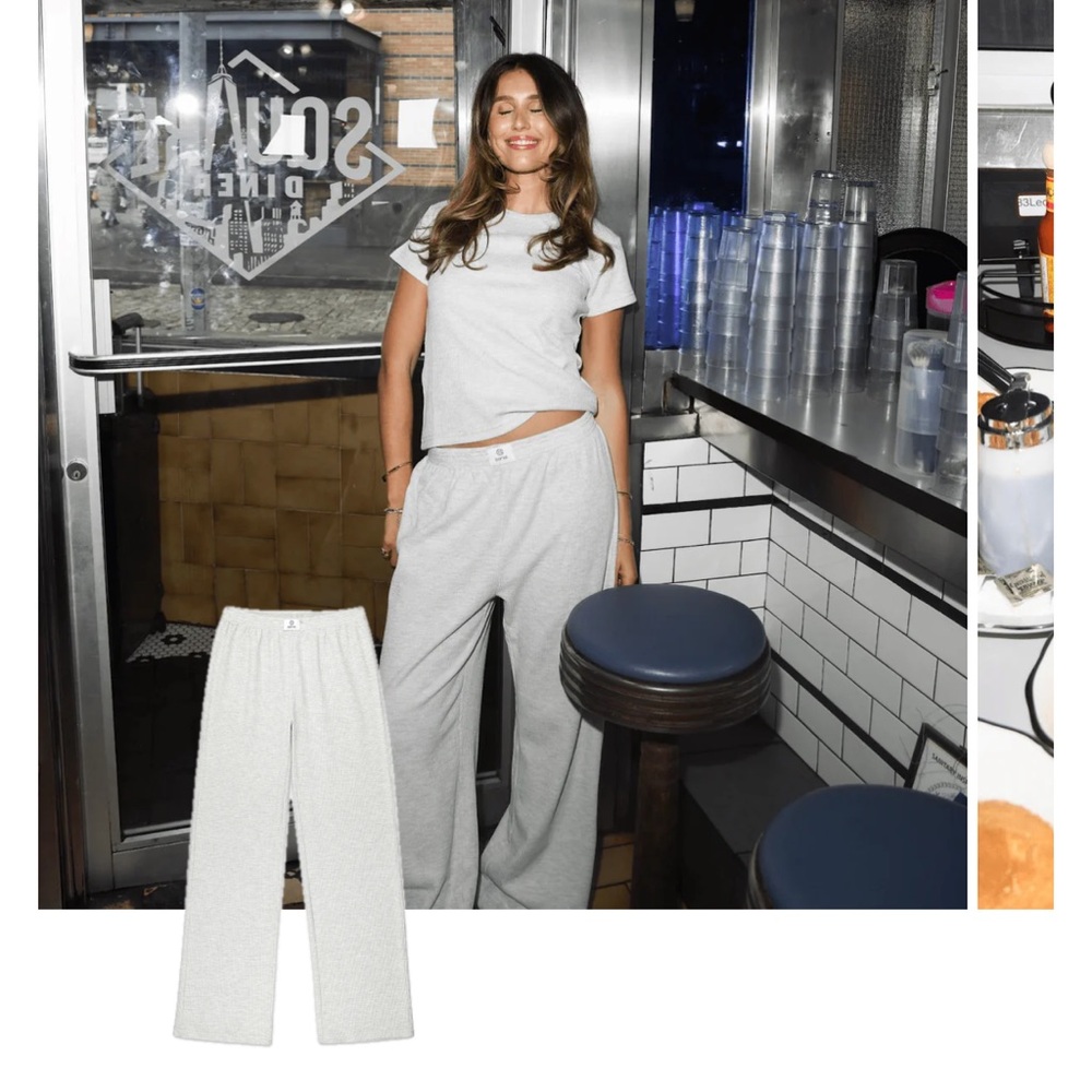 GREY PARKE SWEAT SET- WAFFLE BOXER PANTS AND TEE SHIRT